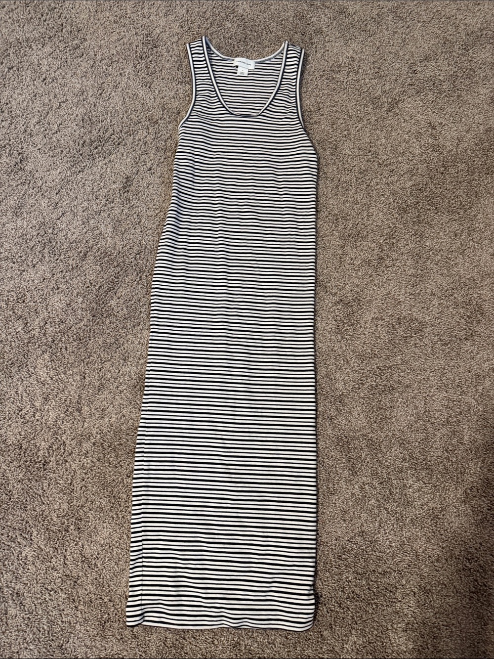 Calvin Klein Jeans Black & White Striped Midi Tank Dress